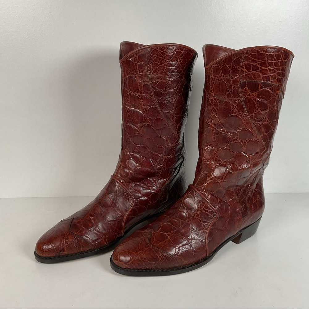 Vintage Lorenzo Banfi Dress Boots | Full Crocodile | Men’s 9 M
